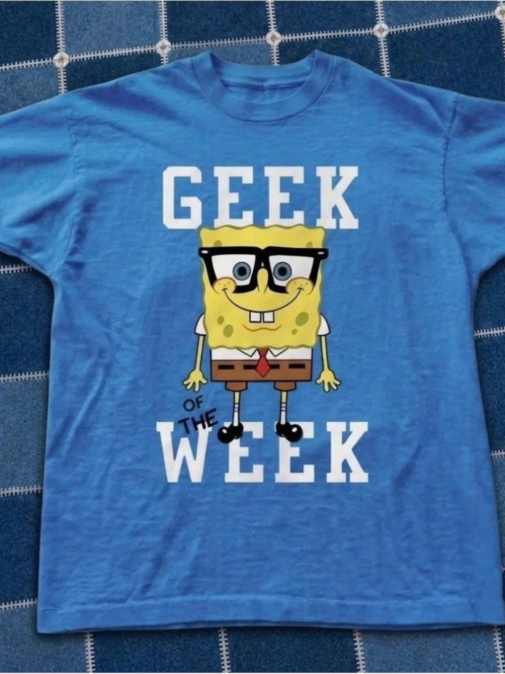 Blue Short-Sleeve 'Geek of the Week' Sponge Character Tee